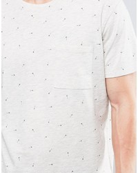 weißes bedrucktes T-shirt von Selected