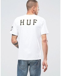 weißes bedrucktes T-shirt von HUF