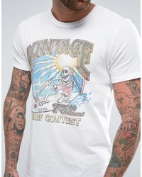 weißes bedrucktes T-shirt von Jack and Jones