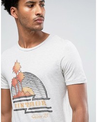 weißes bedrucktes T-shirt von Jack and Jones