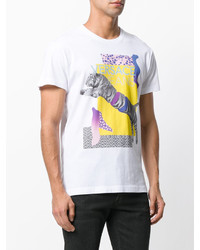 weißes bedrucktes T-shirt von Versace