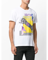 weißes bedrucktes T-shirt von Versace