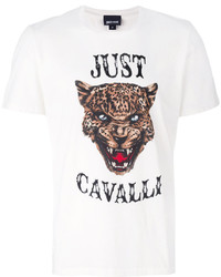 weißes bedrucktes T-shirt von Just Cavalli
