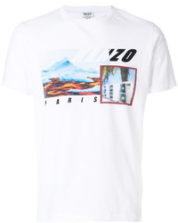 weißes bedrucktes T-shirt von Kenzo
