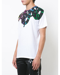 weißes bedrucktes T-shirt von Marcelo Burlon County of Milan