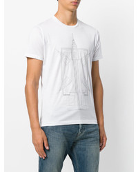 weißes bedrucktes T-shirt von Emporio Armani