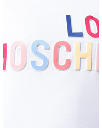 weißes bedrucktes T-shirt von Love Moschino