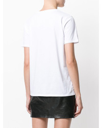 weißes bedrucktes T-shirt von Balmain