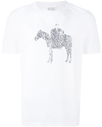 weißes bedrucktes T-shirt von Maison Margiela