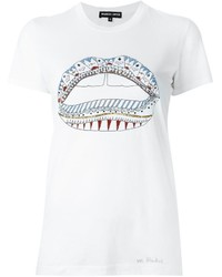 weißes bedrucktes T-shirt von Markus Lupfer
