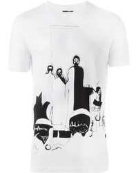 weißes bedrucktes T-shirt von McQ by Alexander McQueen