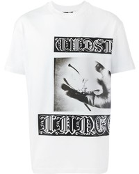 weißes bedrucktes T-shirt von McQ by Alexander McQueen