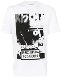 weißes bedrucktes T-shirt von McQ