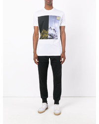 weißes bedrucktes T-shirt von DSQUARED2