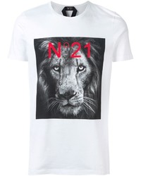 weißes bedrucktes T-shirt von No.21