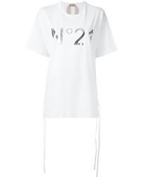 weißes bedrucktes T-shirt von No.21