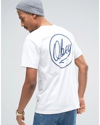 weißes bedrucktes T-shirt von Obey