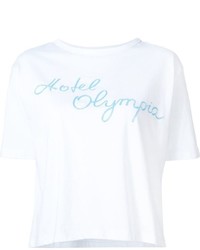 weißes bedrucktes T-shirt von Olympia Le-Tan