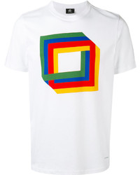 weißes bedrucktes T-shirt von Paul Smith