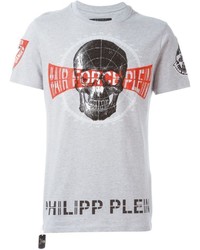 weißes bedrucktes T-shirt von Philipp Plein