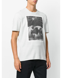 weißes bedrucktes T-shirt von Jil Sander