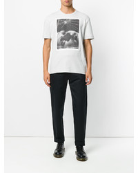 weißes bedrucktes T-shirt von Jil Sander