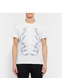 weißes bedrucktes T-shirt von Alexander McQueen