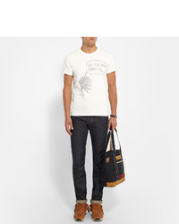 weißes bedrucktes T-shirt von VISVIM