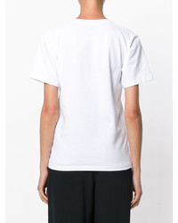 weißes bedrucktes T-shirt von Victoria Beckham