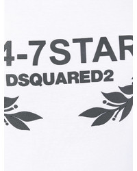 weißes bedrucktes T-shirt von DSQUARED2