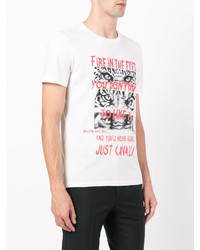 weißes bedrucktes T-shirt von Just Cavalli