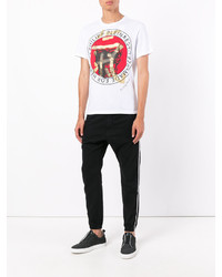 weißes bedrucktes T-shirt von Philipp Plein