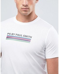 weißes bedrucktes T-shirt von Paul Smith