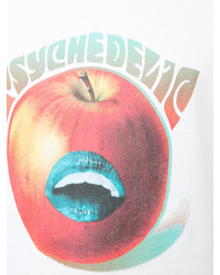 weißes bedrucktes T-shirt von Undercover