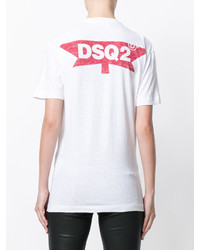 weißes bedrucktes T-shirt von Dsquared2
