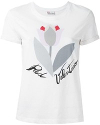 weißes bedrucktes T-shirt von RED Valentino