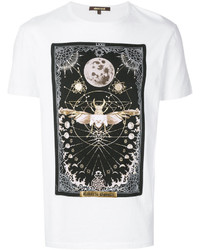 weißes bedrucktes T-shirt von Roberto Cavalli