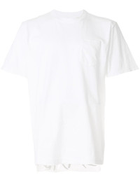 weißes bedrucktes T-shirt von Sacai