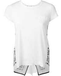 weißes bedrucktes T-shirt von Sacai