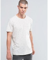 weißes bedrucktes T-shirt von Selected