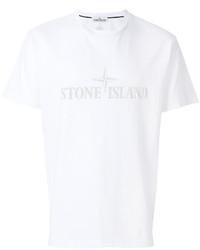 weißes bedrucktes T-shirt von Stone Island