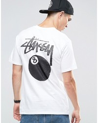 weißes bedrucktes T-shirt von Stussy