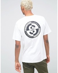 weißes bedrucktes T-shirt von Stussy