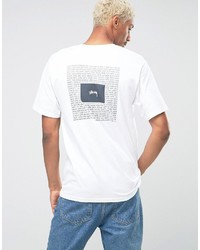 weißes bedrucktes T-shirt von Stussy