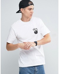 weißes bedrucktes T-shirt von Stussy