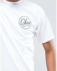 weißes bedrucktes T-shirt von Obey