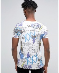 weißes bedrucktes T-shirt von Asos