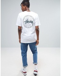 weißes bedrucktes T-shirt von Stussy