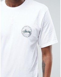 weißes bedrucktes T-shirt von Stussy