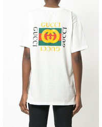 weißes bedrucktes T-shirt von Gucci